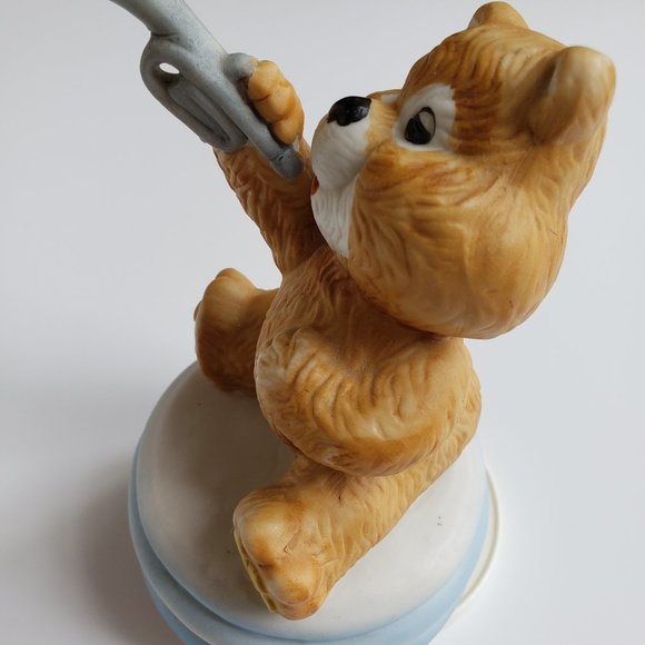 Rotating Music Box Teddy Bear Plays "Children's Marching Song" This Old Man.... - Picture 6 of 9